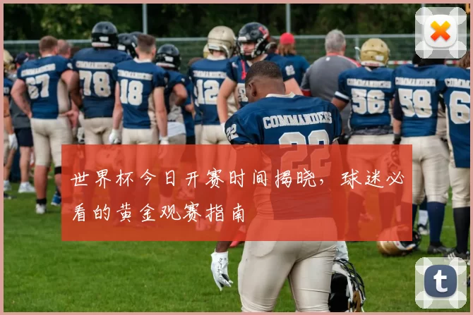 世界杯今日开赛时间揭晓,球迷必看的黄金观赛指南